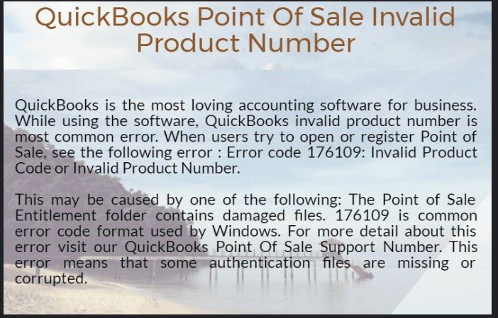 QuickBooks Point of Sale Invalid Product Number Error