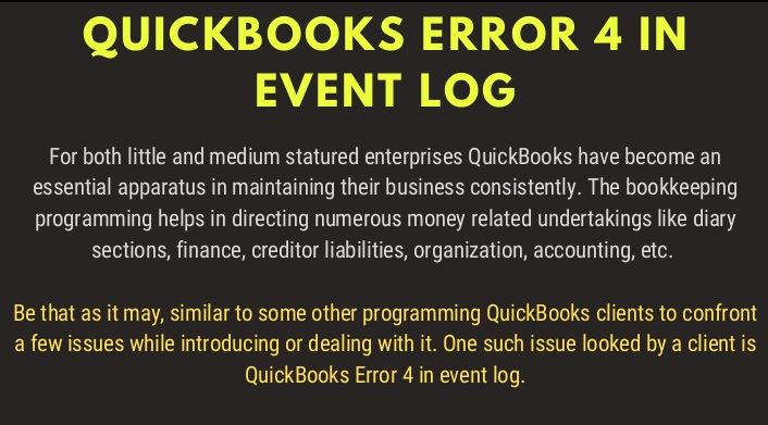 QuickBooks Event ID 4 Error