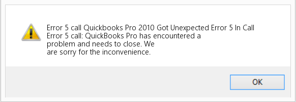 uickBooks Unexpected Error 5